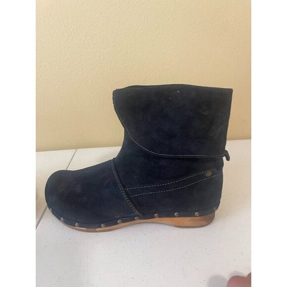 Women’s 39 US 8 Sanita Marcia Low Flex Wood Boot Navy Blue Suede - Picture 10 of 14